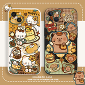 卡皮巴拉适用苹果17手机壳iphone16小米17华为p80小猫mate70pro情侣nova15荣耀x60 oppo红米vivos50一加iqoo9