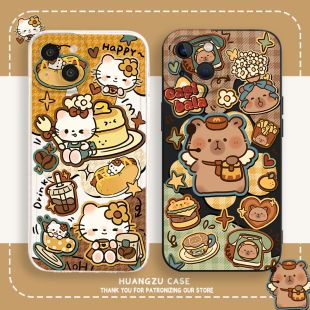 oppo红米vivos50一加iqoo9 卡皮巴拉适用苹果17手机壳iphone16小米17华为p80小猫mate70pro情侣nova15荣耀x60