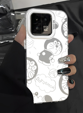 哆啦a梦手机壳适用小米14可爱13卡通civi3红米k70彩银note12turbo蜡笔小新11防摔10s/k60一加ace2/k40软k50套