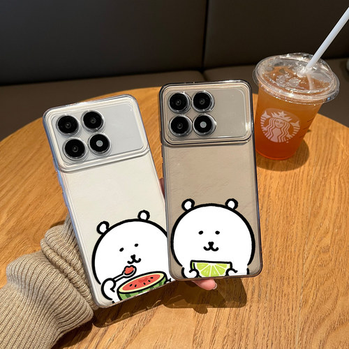 适用自嘲熊手机壳情侣夏季