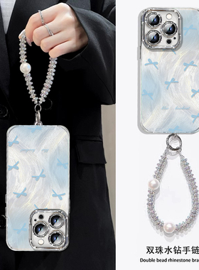 蝴蝶结手机壳适用苹果17多巴胺15promax粉色iphone14蓝色13pm小清新12黑色11por波点x少女xs/xsmax/8plus套xr