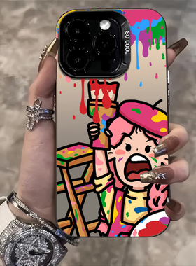 涂鸦情侣适用苹果17promax手机壳iphone16小米17多巴胺vivox300华为nova14/mate70/p80荣耀400红米oppo一加15