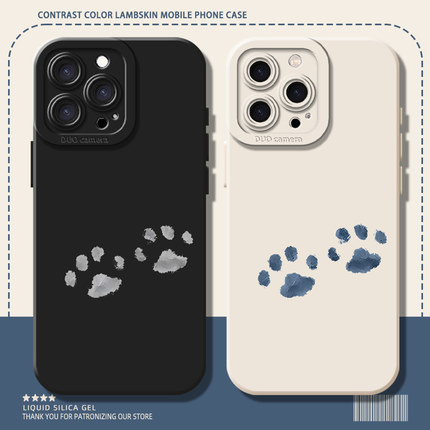小猫爪印适用苹果17手机壳iphone16pm荣耀400华为mate70air情侣nova14小狗p80小米17红米oppofindx9/vivox300