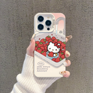 小猫适用苹果17pro手机壳iphone16pm荣耀500小米17草莓opporeno15春天vivox300华为mate80夏日nova14一加iqoo