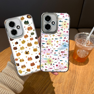 100pro x30 power 300 小猫小鱼适用荣耀500pro手机壳magic6情侣x70可爱400多巴胺win卡通200