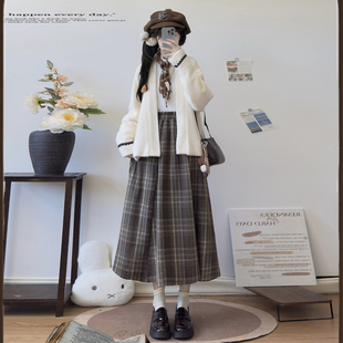 汉服女宋制毛呢飞机袖加绒加厚有口袋松紧腰破裙秋冬日常小清新