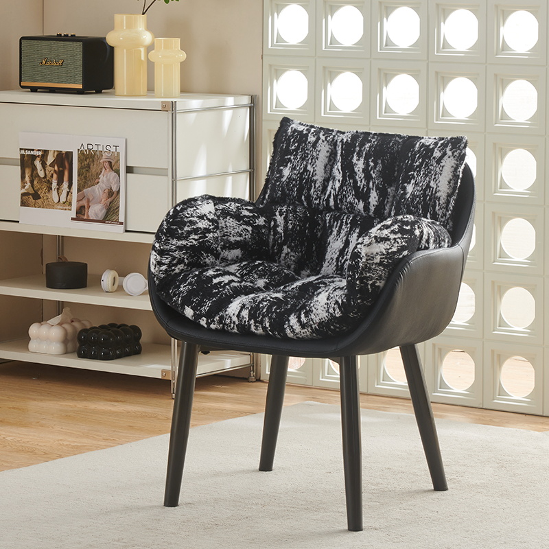 现代都市意式轻奢休闲椅久坐舒适靠背椅家用卧室书桌椅高级化妆椅