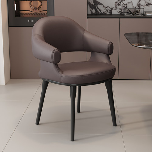 意式餐椅家用设计师靠背椅轻奢高级感餐桌椅久坐舒适餐厅椅子