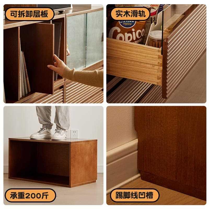 实木书柜家用落地自由组合柜客厅格子柜书架展示柜收纳储物矮柜