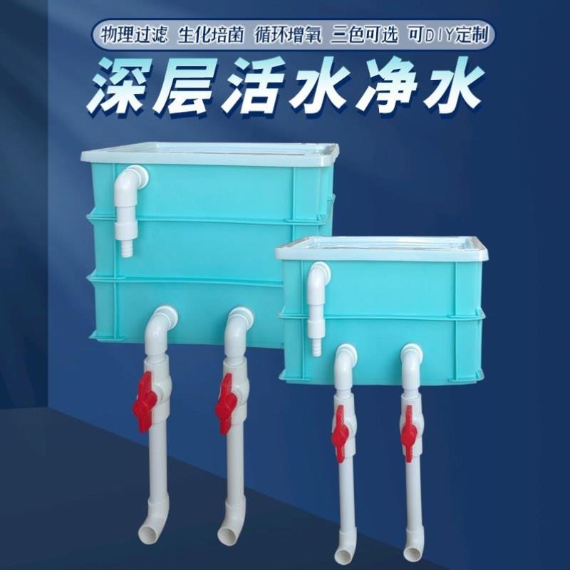 鱼缸周转箱过滤盒鱼池水循环系统乌龟缸过滤箱上过滤滴流盒过滤器