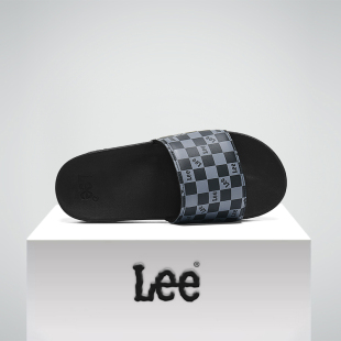 踩屎感拖鞋 Lee官方棋盘格一字拖男士 新款 2025夏季 男潮 外穿凉拖鞋
