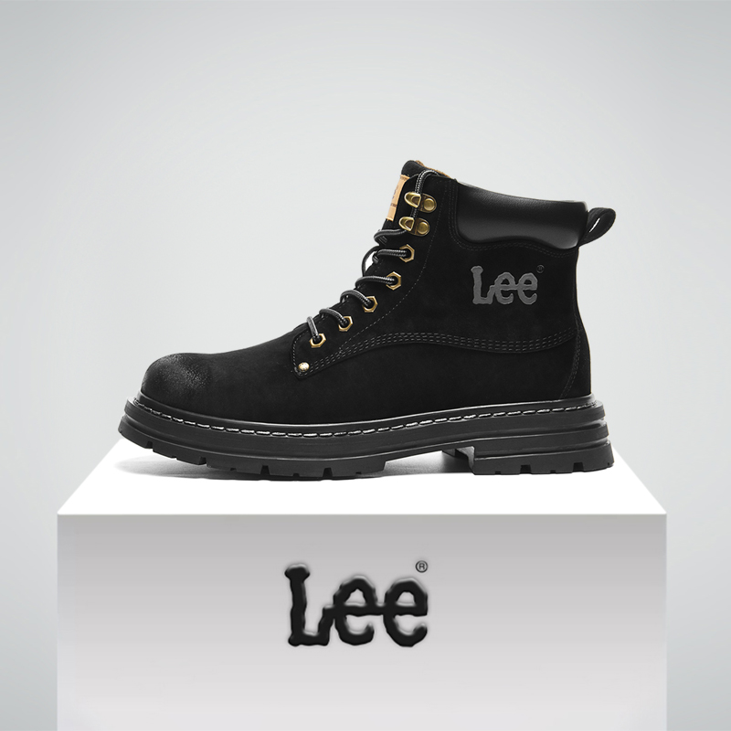 Lee男款马丁靴厚底真皮工装靴