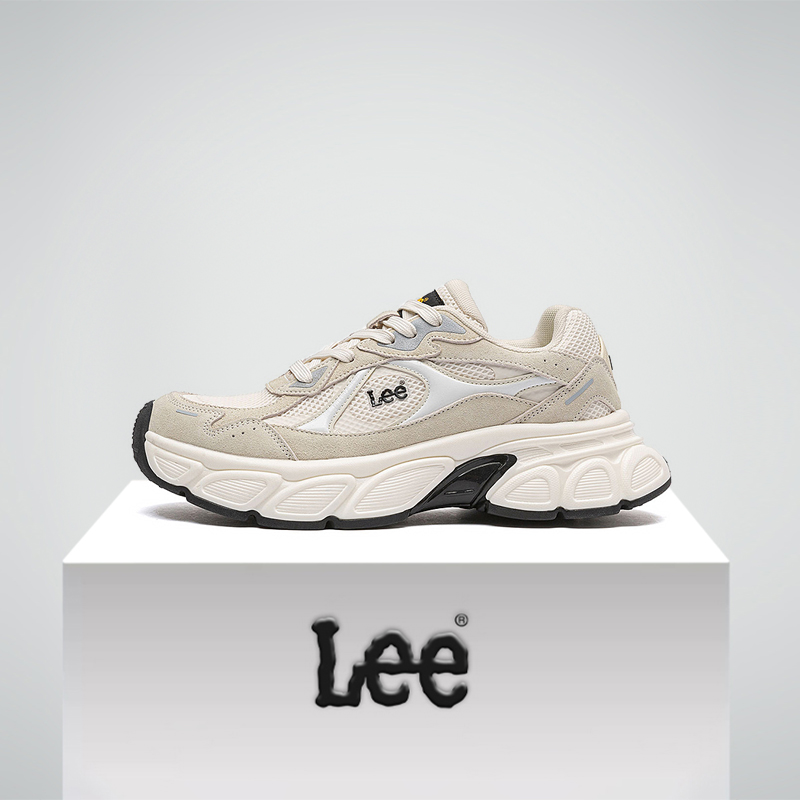 Lee厚底增高黑色老爹鞋男款