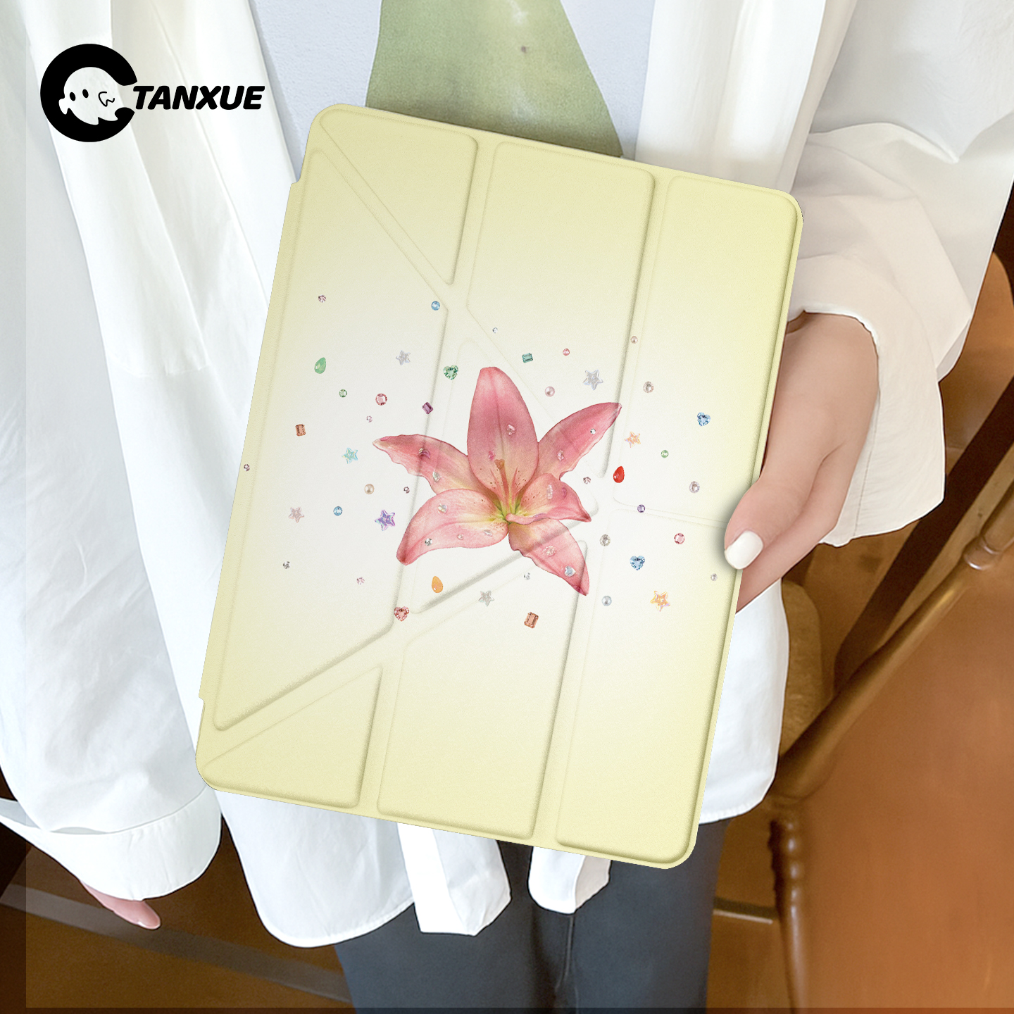 【渐变百合】Y型三折平板保护壳