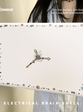 ins闹钟适用于苹果华为电脑macbook15保护壳mac笔记本新款2025檀雪M2pro15寸macbookair13膜M3轻薄冰晶壳