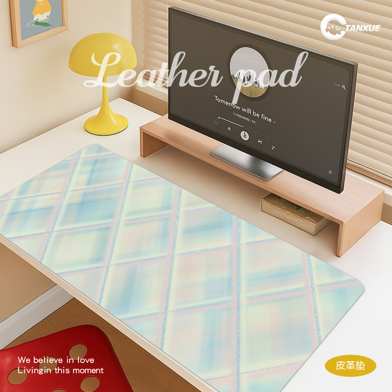 【复古格纹】高颜值皮革鼠标垫