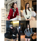 外套女2025新款 HAMYIHO 韩系慵懒松弛感针织毛衣开衫 显瘦秋冬上衣