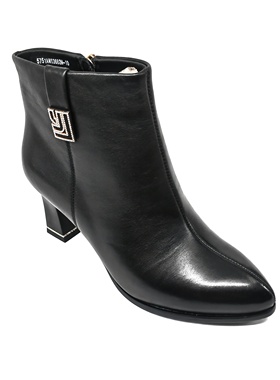 意尔康2025冬季新款女靴子短靴时装靴高跟鞋细跟加绒5751AM13682M