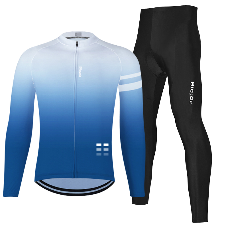 自行车骑行服男套装春夏长袖背带裤秋季速干衣服公路车骑行装备