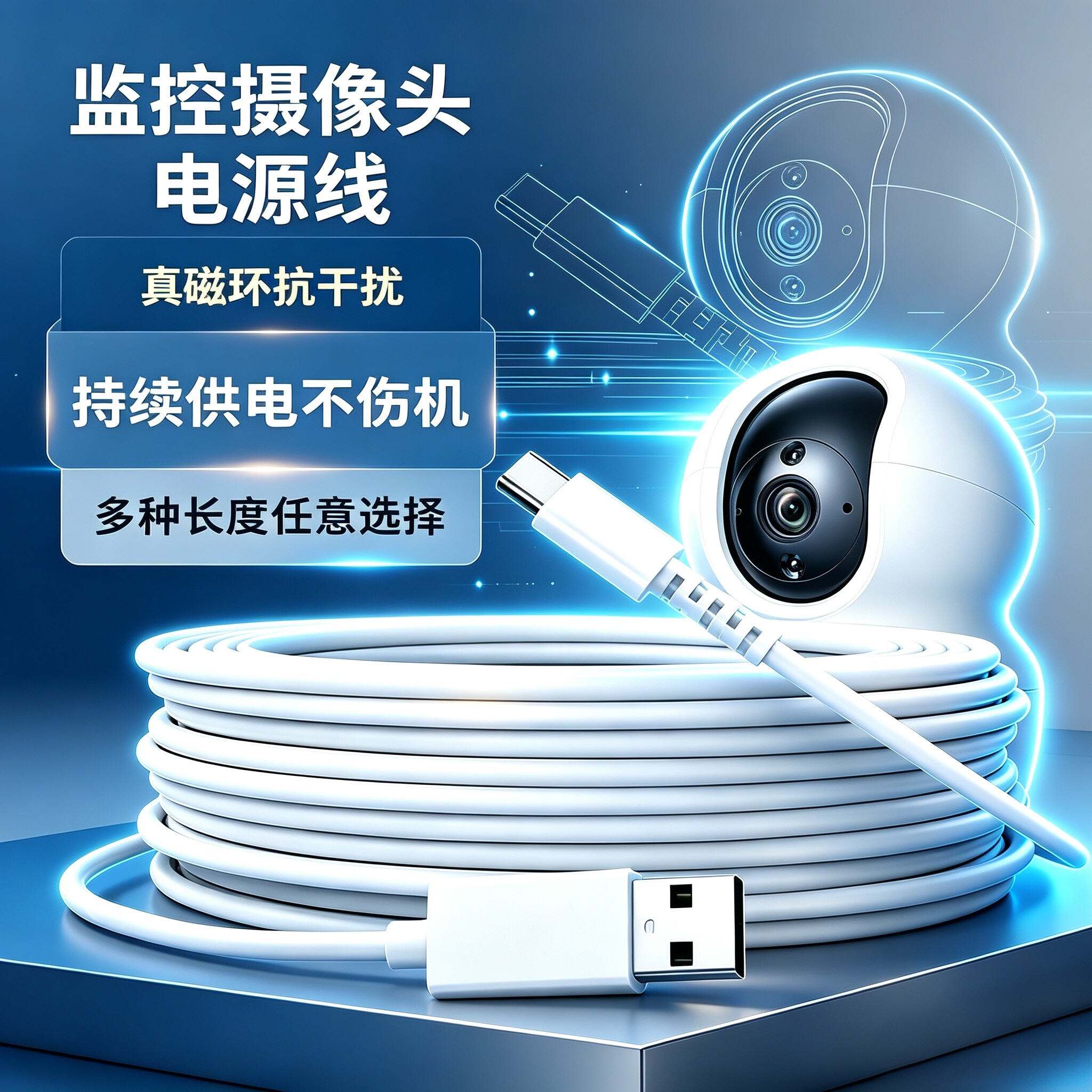 监控超长安卓USB摄像头电源线