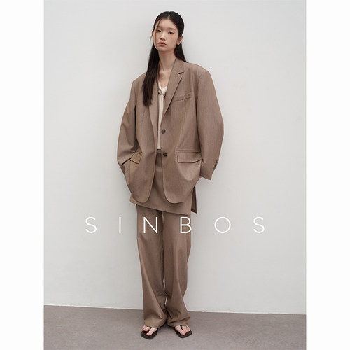 sinbos高智千金 混色高密织西装外套女2025秋季新款宽肩廓形上装