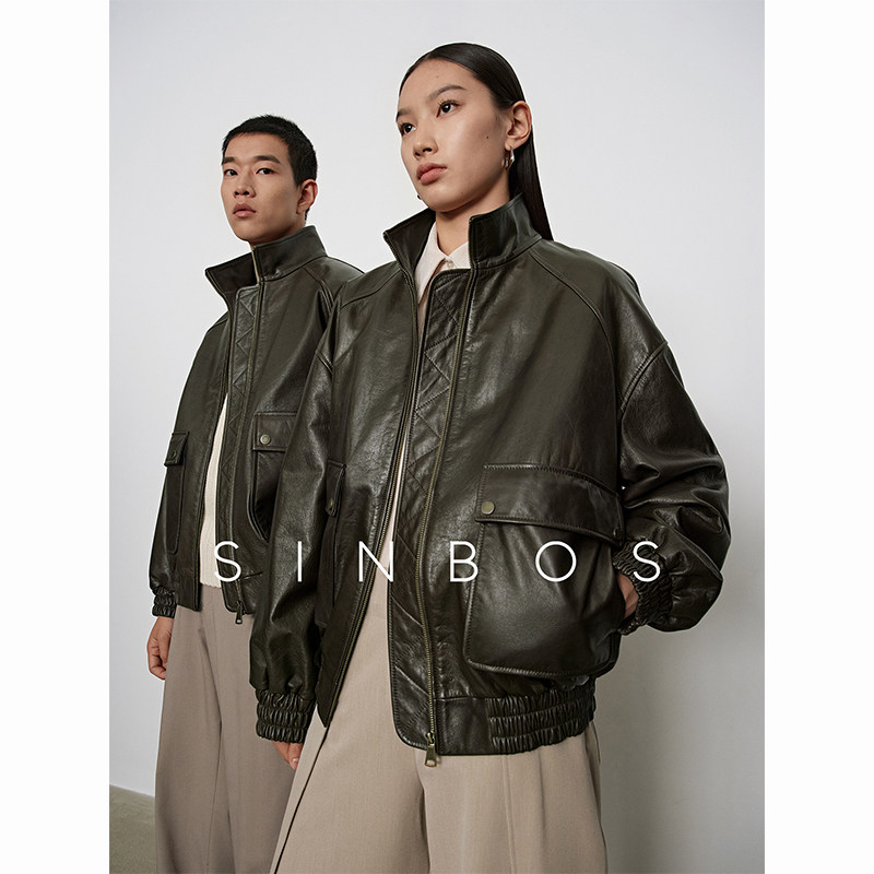 sinbos寄信山野2.0 真皮皮衣男女同款中古外套冬季加厚鹅绒羽绒服图片