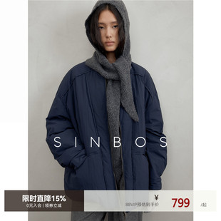 SINBOS轻暖加州 H廓形宽松中长款90%白鸭羽绒服女装2025秋季新款