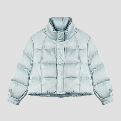 90绒羽绒服女立领厚款保暖冬季宽松廓形长袖女士羽绒外套夹克