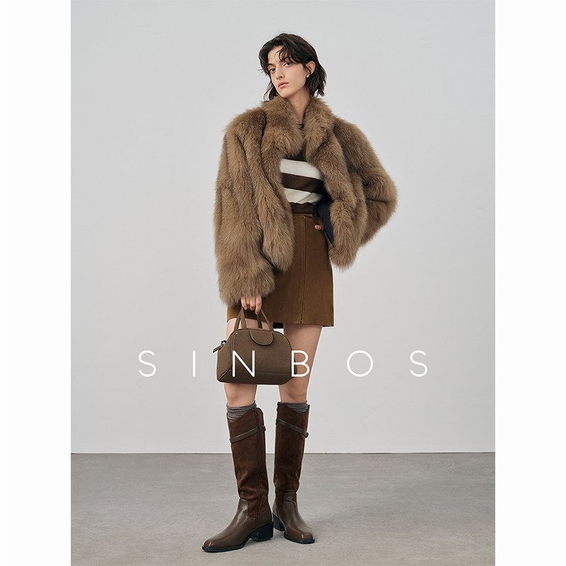 sinbos雪映阑珊 芬兰进口SAGA狐狸毛外套女 高定晕染工艺皮草大衣图片