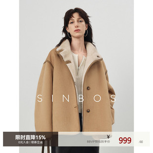 SINBOS落基山脉 双面穿羊剪绒大衣女复合皮毛一体羊羔毛皮草外套