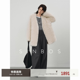 SINBOS南栀 进口托斯卡纳皮毛一体女2024冬新款羊毛皮草中长外套