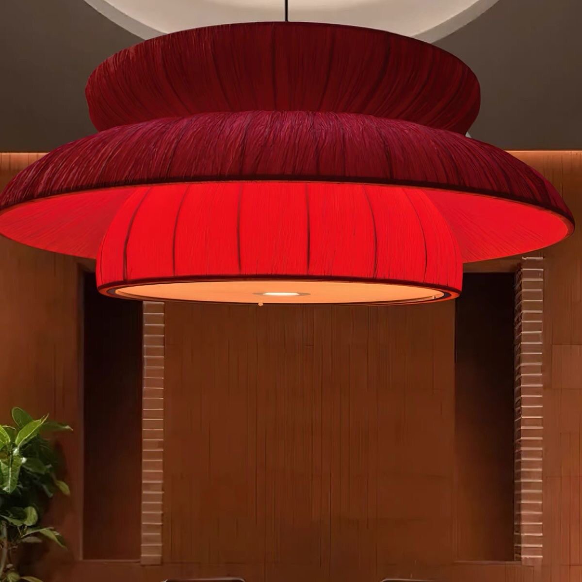 中式餐厅吊灯饭店包间大圆餐桌餐饮包厢酒店大堂餐馆专用布艺灯饰图片