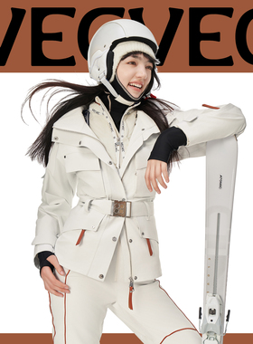 VECVEC滑雪服女3L单件冲锋衣单双板防水防湿保暖专业工装滑雪上衣
