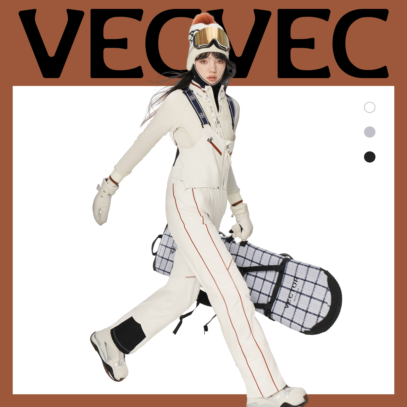 VECVEC滑雪背带裤3L加厚保暖专业