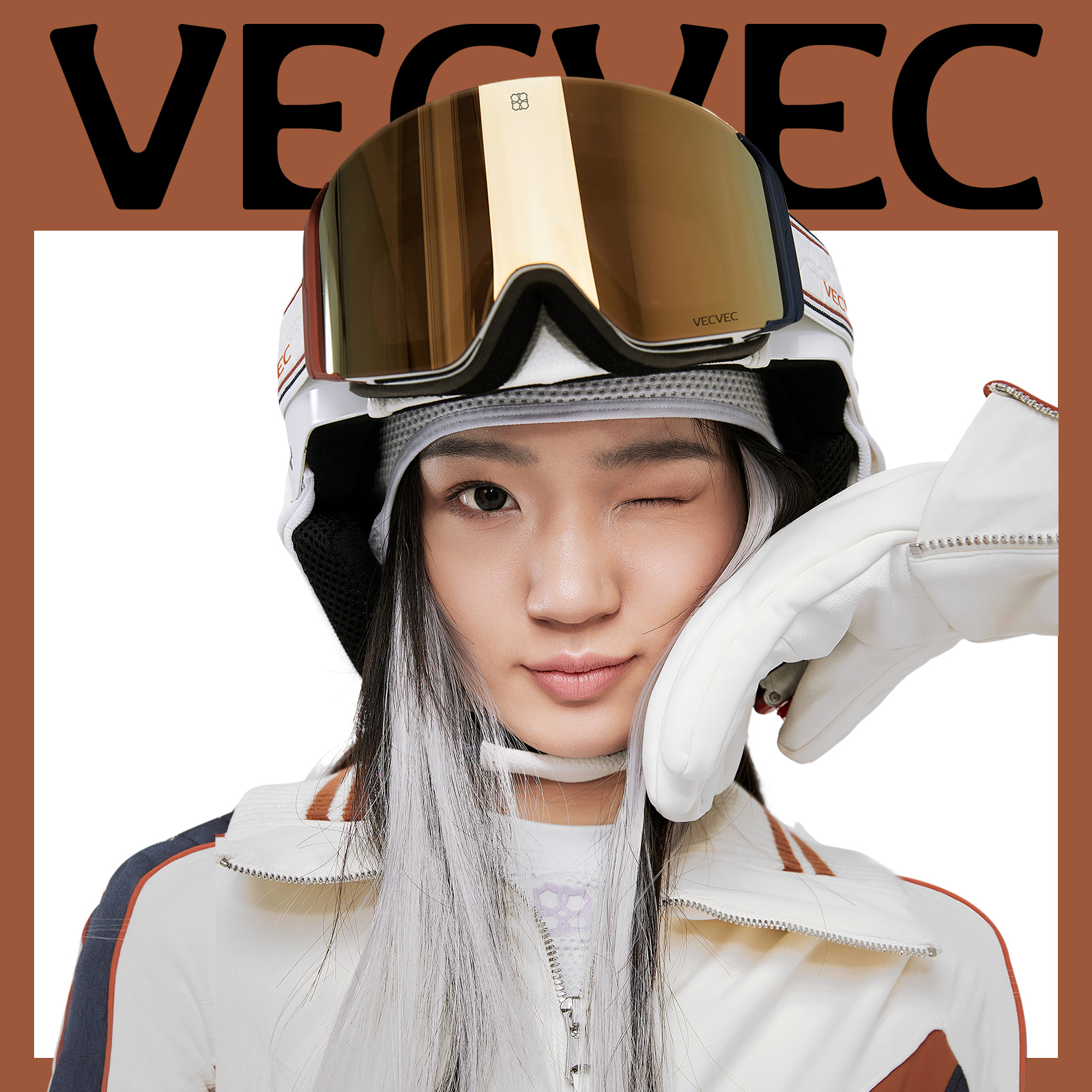 VECVEC滑雪眼镜夜滑防雾可卡近视