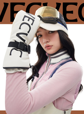 VECVEC滑雪手套女单双板加厚保暖专业防寒内五指免脱防滑雪山装备