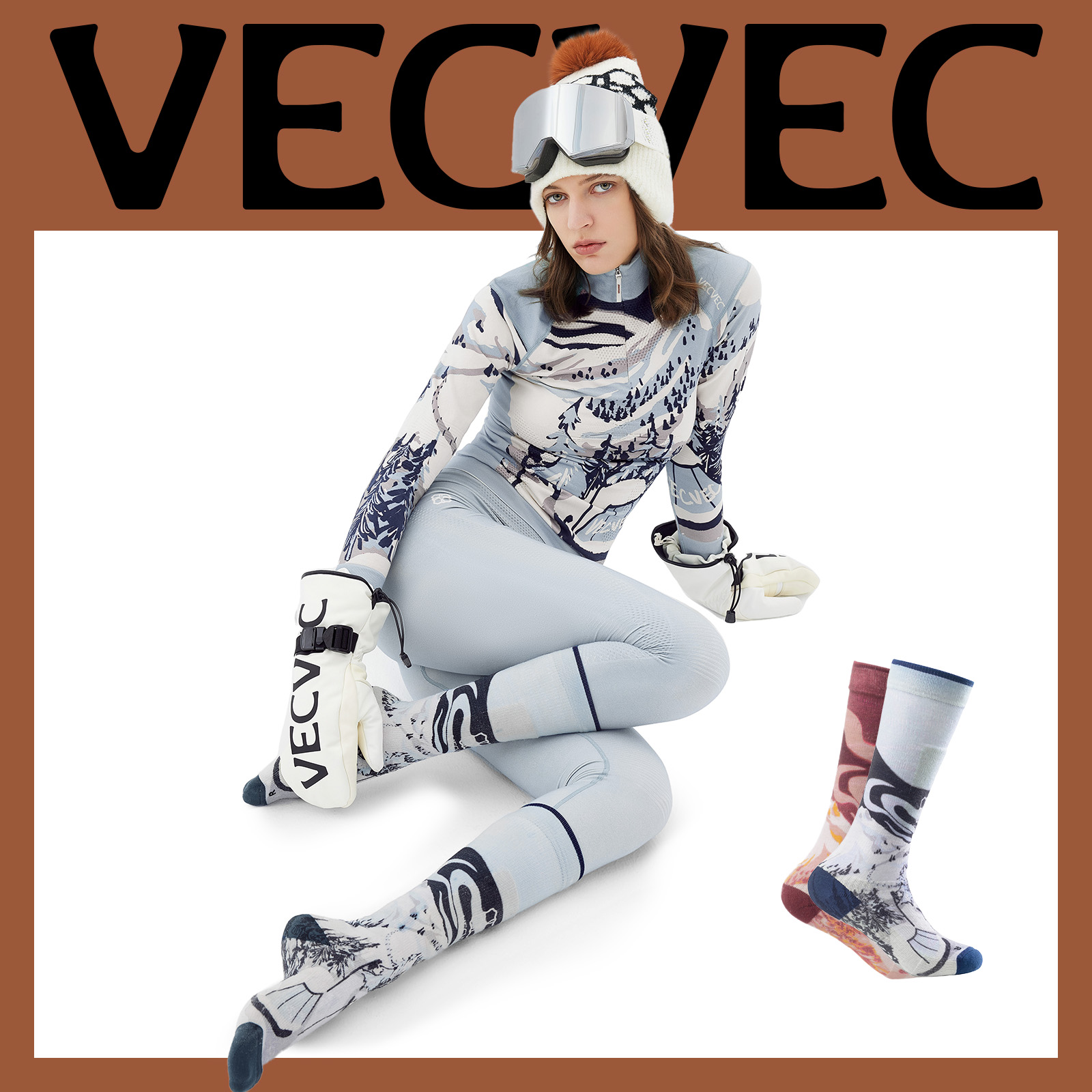 VECVECACTIVE冬季加绒滑雪袜