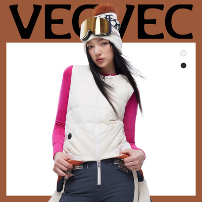 VECVEC滑雪电热马甲石墨烯女智能温控三档自加热内胆背心防寒神器