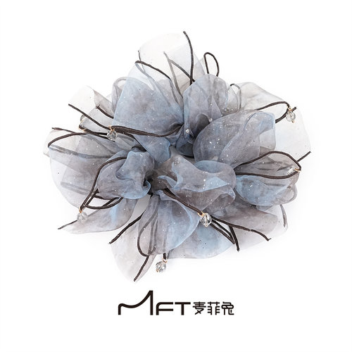 幽花发圈韩系小众蝴蝶结蓬松显发量大肠发圈高级感扎马尾发绳发饰