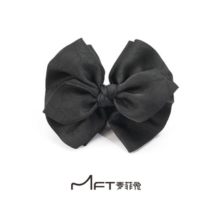 麦菲兔赫本纪事丸子夹黑色简约蝴蝶结显发量懒人丸子头抓夹发饰