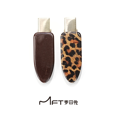 豹纹鸭嘴夹韩版复古水滴形咖色侧边碎发夹气质刘海发夹发卡发饰
