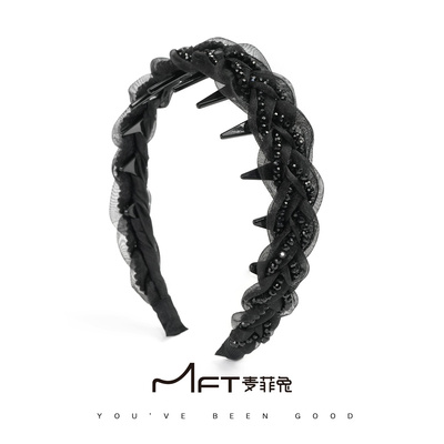 麦菲兔伊人公主发箍法式网纱麻花辫高颅顶头箍优雅气质锯齿发饰