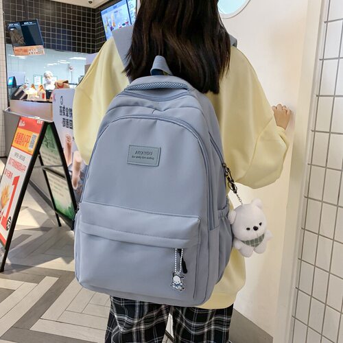 优选简约百搭ins双肩包女大容量高中学生初中生书包大学生电脑背