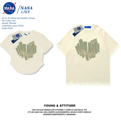 NASA爱心情侣装夏装一长一短纯棉短袖t恤男女正肩短款显瘦款上衣