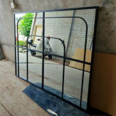 复古全身镜子大格落地壁挂假窗户北欧装 饰镜拱形民宿酒店打卡定制