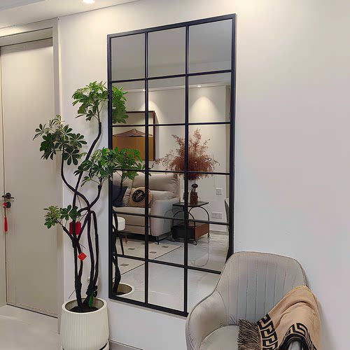 法式复古格子装饰全身镜