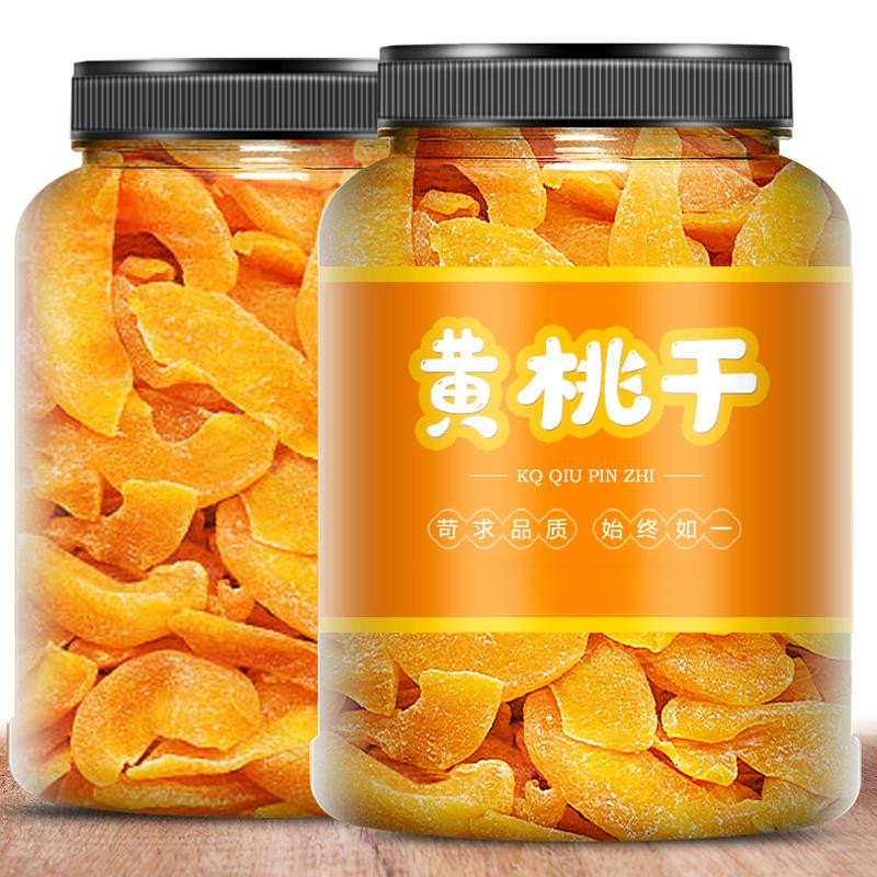 黄桃干桃干桃肉250g罐装果脯蜜饯果干水果小吃甜零食大礼包桃脯