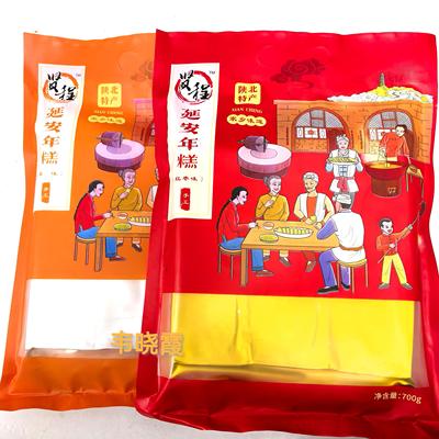 陕北延安黄米年糕黄米红枣味年糕切片陕西 特产黄米枣糕700克