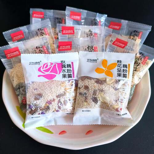 谷物细雨红枣枸杞银耳莲子藕粉500g早餐冲泡代餐办公玫瑰桂花坚果