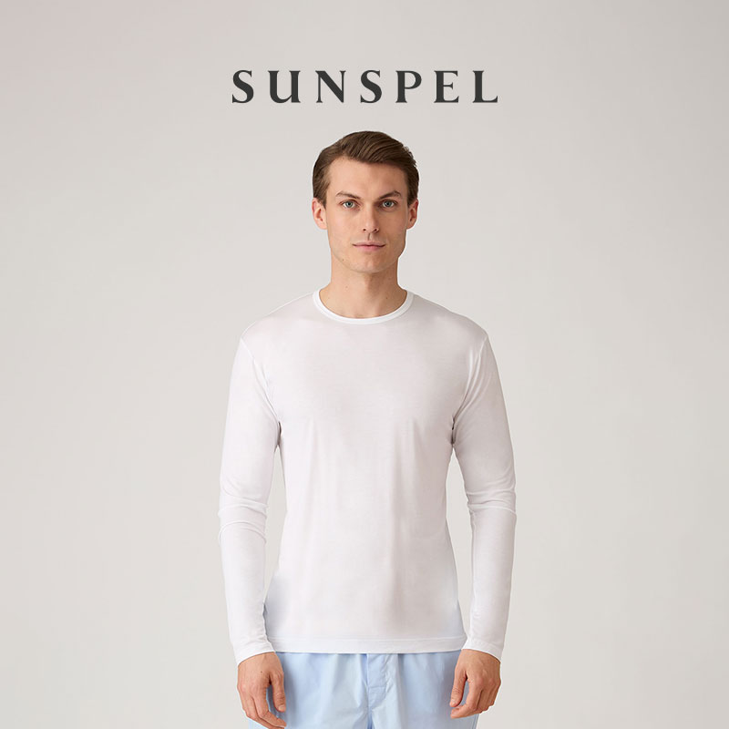 【双11预售】【秋冬新品】SUNSPEL 男士天丝混纺圆领打底长袖T恤